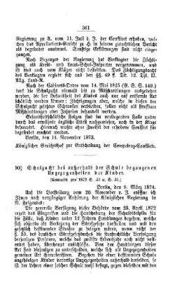 Schulzucht bei außerhalb der Schule begangenen Ungezogenheiten der Kinder : [V. Volksschulwesen]