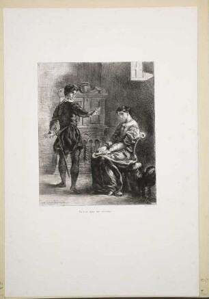 Hamlet und Ophelia, Blatt 5 der Folge "Illustrationen zu Shakespears Hamlet"