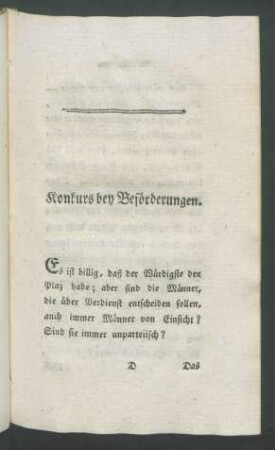 Konkurs bey Beförderungen