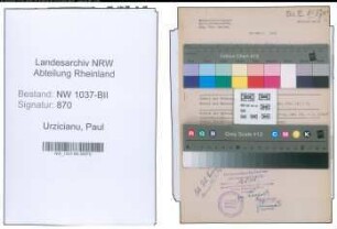 Entnazifizierung Paul Urzicianu , geb. 27.02.1892 (Huettendirektor)