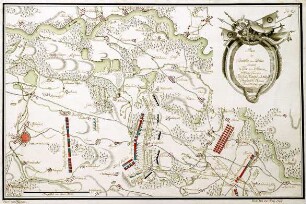 WHK 24 Deutscher Siebenjähriger Krieg 1756-1763: Plan der Bataille von Leuthen ohnweit Lissa in Schlesien, welche zwischen der Kaiserl. Königl. und Königl. Preussischen Armee den 5. Dec. 1757 vorgefallen
