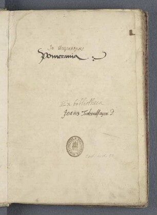 [Pomerania u. a. Pomeranica] : Cod. hist. 89