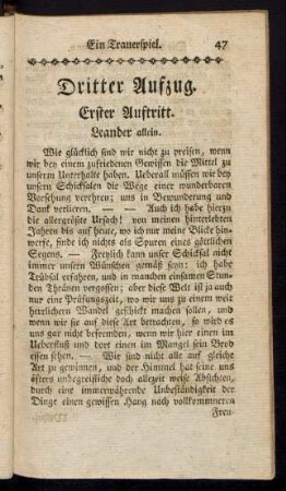 Erster Auftritt. Leander allein.