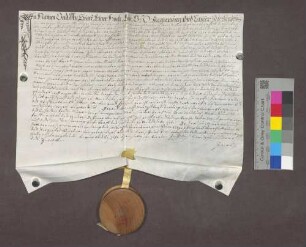 Schuldverschreibung des Josef Berkert zu Ehrenstetten gegenüber der Sieben-Schmerzen-Mariae-Kaplanei zu Kirchhofen.