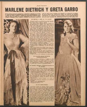 Marlene Dietrich y Greta Garbo