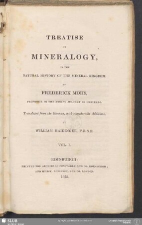 1: Treatise On Mineralogy, Or The Natural History Of The Mineral Kingdom