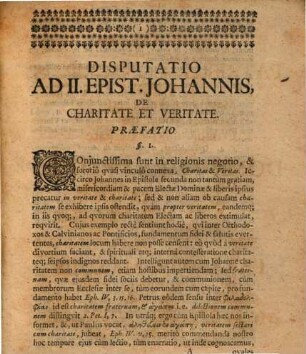 Diss. exeg.-dogm. de charitate et veritate, ad Johannis II. epistolam