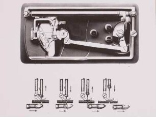 Nähmaschine, Lehrtafel, Seidel und Naumann, um 1910