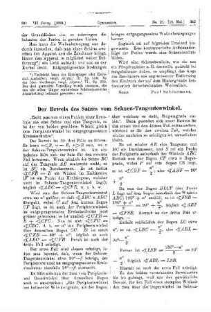 Der Beweis des Satzes vom Sehnen-Tangentenwinkel