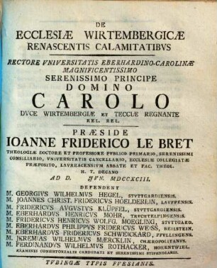 De ecclesiae Wirtembergicae renascentis calamitatibus ...