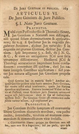 Articulus VI. De Jure Gentium & Jure Publico