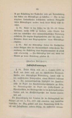 Fünfter Abschnitt. Schlußbestimmungen.