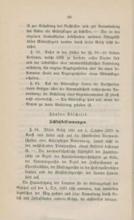 Fünfter Abschnitt. Schlußbestimmungen.