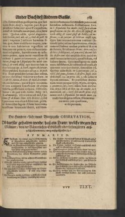 Die Hundert- Acht unnd Viertzigiste Observation.