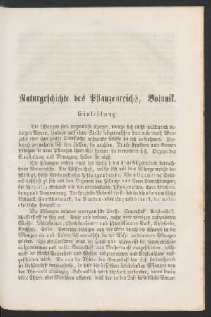 Naturgeschichte des Pflanzenreichs, Botanik.