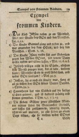 Exempel von frommen Kindern.