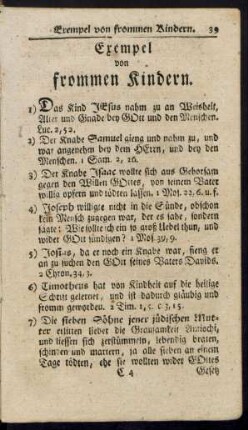 Exempel von frommen Kindern.