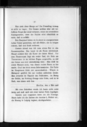 Berlin, den 2. Mai 1908