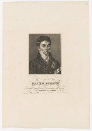 Bildnis des Prinz Johann Herzog zu Sachsen
