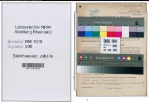 Entnazifizierung Johann Steinhaeuser , geb. 08.08.1909 (Lagerarbeiter)