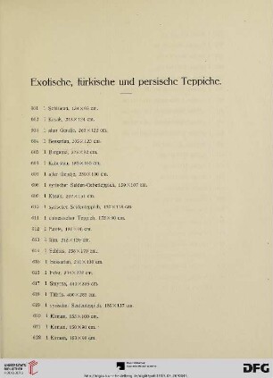 Exotische, türkische und persische Teppiche (Nr. 601-646)