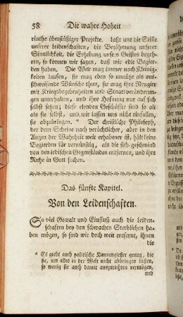Das fünfte Kapitel. Von den Leidenschaften