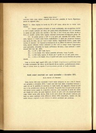 Bordi solari osservati nei mesi novembre e dicembre 1872