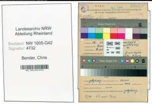 Entnazifizierung Chris Bender , geb. 12.11.1907 ()