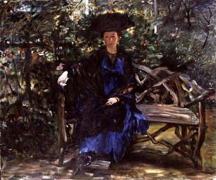 Frau Else Kaumann auf der Gartenbank