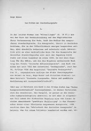 Zum Problem der Standardaussprache
