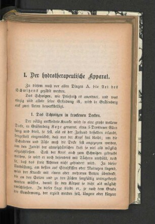 1. Das Schwitzen in trockenen Decken.