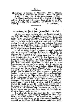Erfreueliches, die Berlinischen Armenschulen betreffend
