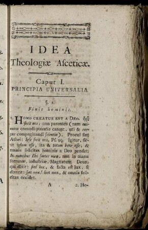 Caput I. Principia Universalia.