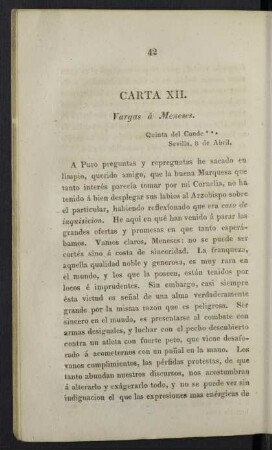 Carta XII. Vargas á Meneses.