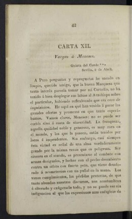 Carta XII. Vargas á Meneses.