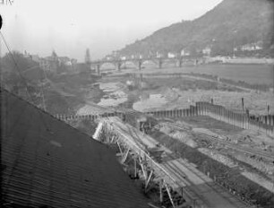 Schleuse Heidelberg, Baugrube unterer Vorhafen