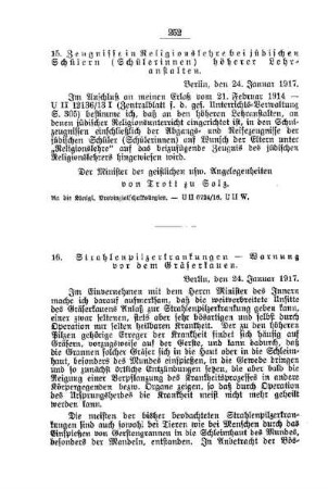 Zeugnisse in Religionslehrer bei jüdischen Schülern (Schülerinnen) höherer Lehranstalten : [C. Allgemeine Angelegenheiten der Unterrichtsanstalten]