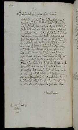 Ankündigung der Übersendung eines Modells einer Papiermühle; Anforderung eines Berichts von den Professoren Segner und Penther sowie dem Klosterbaumeister Schaedler zur Aufstellung aller Modelle.