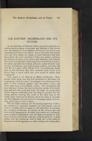 The Eastern Achipelago and its Future