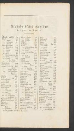 Alphabetisches Register des zweiten Theils.