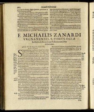 [...] S. Theologiae Lectoris, in Secundum Posteriorum Dilucidationes.