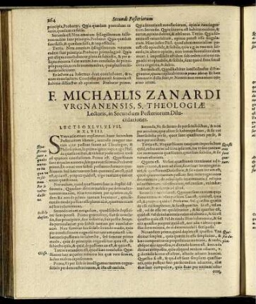 [...] S. Theologiae Lectoris, in Secundum Posteriorum Dilucidationes.