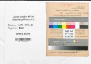 Entnazifizierung Marie Brand , geb. 10.07.1901 ()