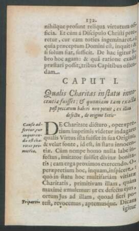 Caput I. Qualis Charitas in statu innocentiae fuisset ...
