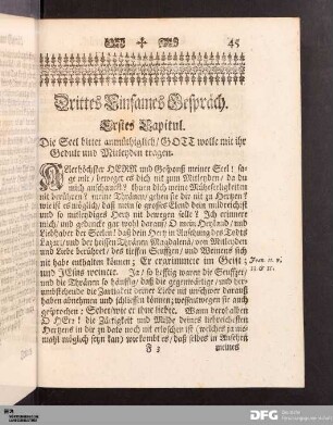 Erstes Capitul. Die Seel bittet anmüthiglich/ GOTT wolle mit ihr Gedult und Mitleyden tragen.
