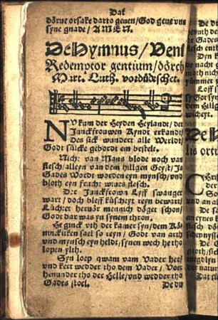 De Hymnus Veni Redemptor gentium / dorch Mart. Luth.
