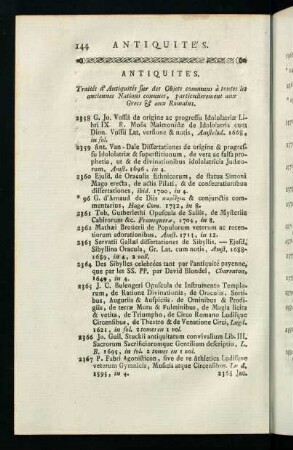144-157, Antiquites