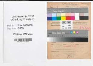 Entnazifizierung Wilhelm Weisse, geb. 26.05.1891 (Verw.Oberinspektor)