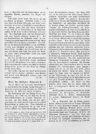 Prof. Dr. Wilhelm Schwartz
