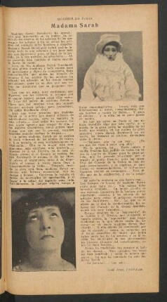 Madama Sarah : Mujeres de París
